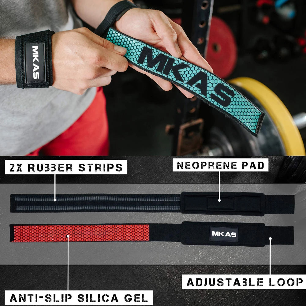 Padded Neoprene Lifting Straps – Heavy Duty Wrist Support for Strength Training & Deadlifts